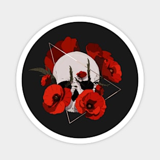 SKULL and POPPIES Magnet